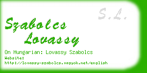 szabolcs lovassy business card